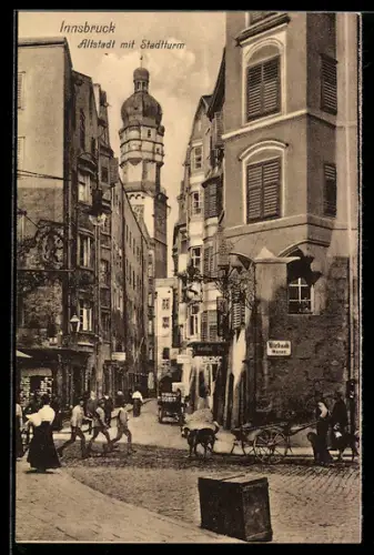 AK Innsbruck, Altstadt mit Stadtturm