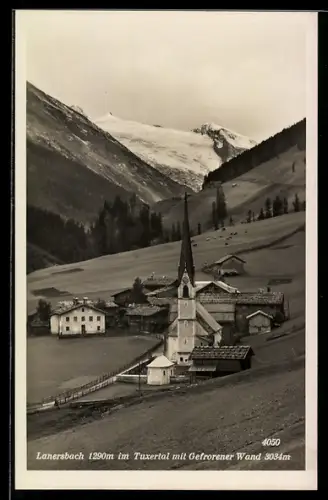 AK Lanersbach im Tuxertal, Ortsansicht mit Kirche und Gefrorener Wand