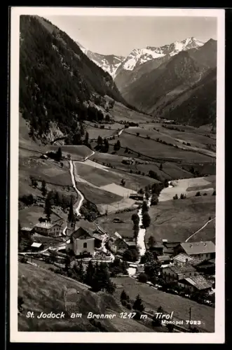 AK St. Jodock am Brenner, Panorama aus der Vogelschau