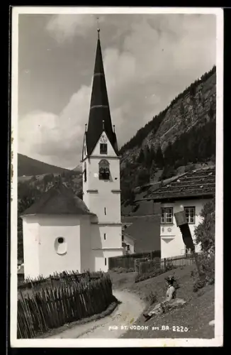 AK St. Jodok am Brenner, Blick zur Kirche