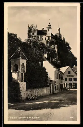 AK Eberstein /Kärnten, Blick zum Schloss