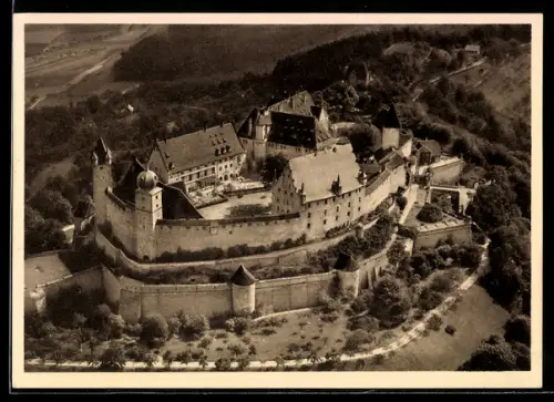 AK Coburg, Fliegeraufnahme der Burg-Veste