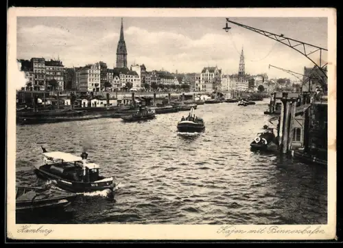 AK Hamburg, Kajen mit Binnenhafen