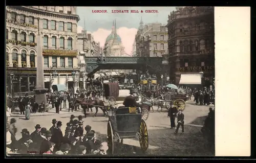 AK London, Ludgate Hill and Circus