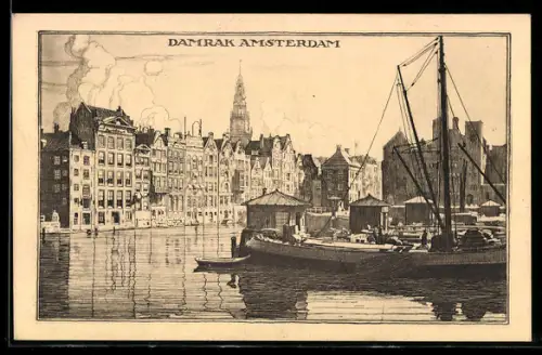 Künstler-AK Amsterdam, Damrak