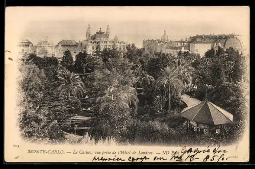 AK Monte-Carlo, Le Casino, vue prise de l`Hôtel de Londres