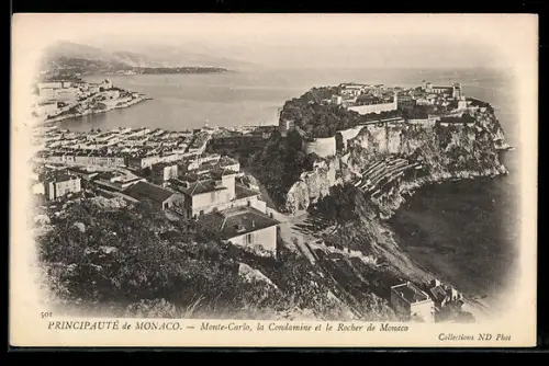 AK Monte-Carlo /Monaco, La Condamine et le Rocher de Monaco
