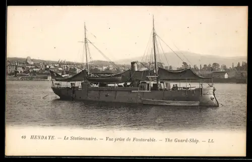 AK Hendaye, Le Stationnaire, Vue prise de Fontarabie