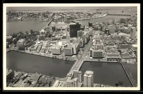 AK Recife, Luftaufnahme der Innenstadt und des Hafens