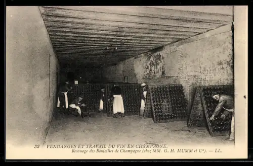 AK Reims, Remuage des Bouteilles de Champagne