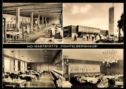 AK Oberwiesenthal, HO-Gaststätte Fichtelberghaus, Selbstbedienungsrestaurant, Grillrestaurant, Salon