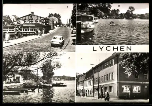 AK Lychen /Templin, Café Alte Mühle, Stadtsee, HO-Gaststätte Ratseck