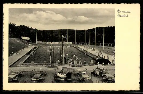 AK Pirmasens, Stadtbad mit Liegewiese