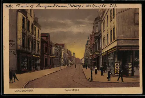 AK Langendreer, Kaiserstrasse mit Geschäften