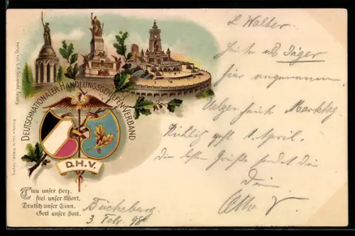 Lithographie Solingen, Deutschnationaler Handlungsgehilfen-Verband, Denkmäler und Wappen