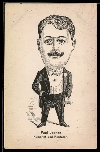AK Humorist Paul Jeenen im Anzug