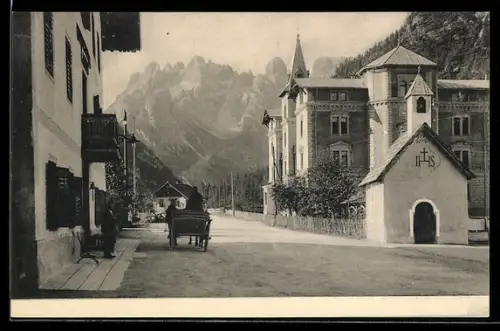 AK Landro, Strassenpartie mit Hotel Baur