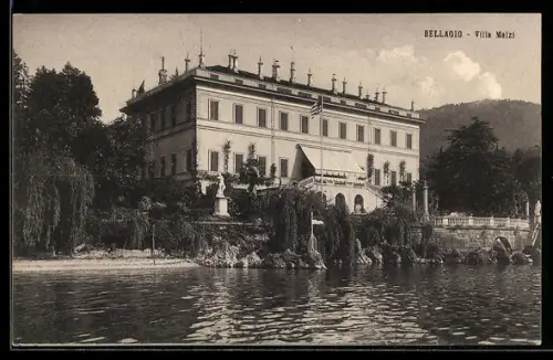 AK Bellagio, Seeblick auf Villa Melzi