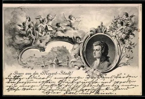 AK Salzburg, Porträt Mozarts