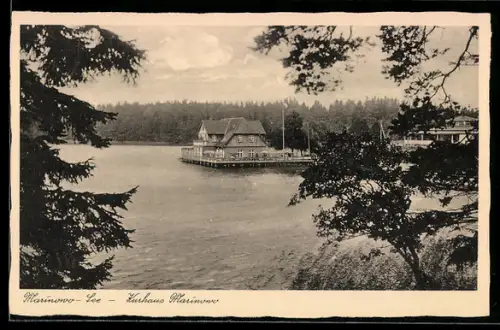 AK Marinowo, Kurhaus am Marinowo-See in der Rominter Heide