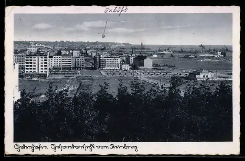 AK Gotenhafen / Gdynia, Gesamtansicht vom Steinberg
