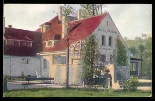 AK Bad Schallerbach, Badehaus mit Garten