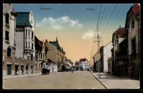 AK Szolnok, Fö-utca, Strassenpartie