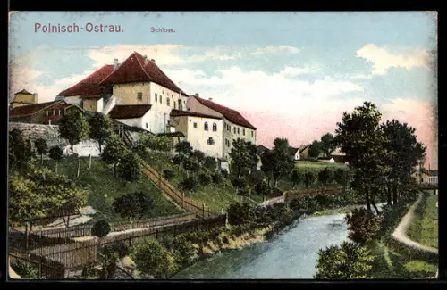 AK Polnisch-Ostrau, Ortsansicht, Schloss