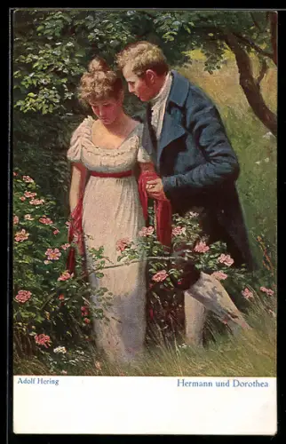 Künstler-AK Wohlgemuth & Lissner, Primus-Postkarte No. 3052, Hermann und Dorothea, nach Adolf Hering