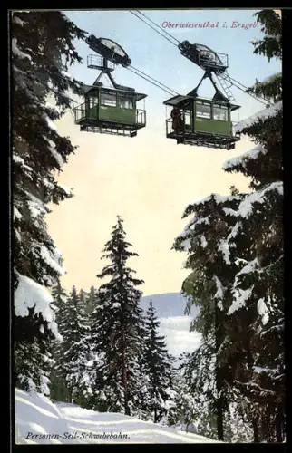 AK Oberwiesenthal i. Erzg., Personen-Seil-Schwebebahn im Winter
