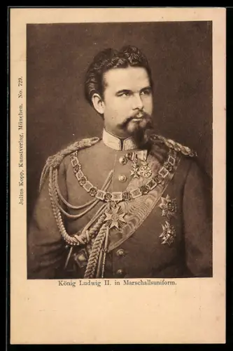 AK König Ludwig II. von Bayern in Marschallsuniform