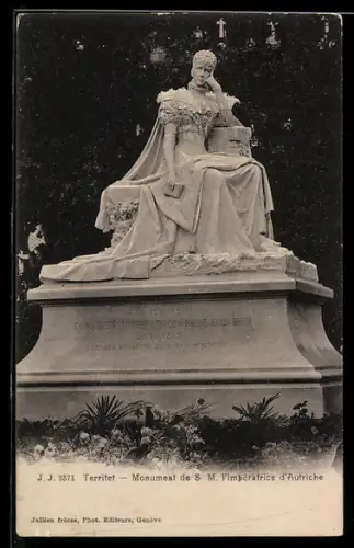 AK Territet, Monument de l`Impératrice d`Autriche, Kaiserin Elisabeth (Sissi) von Österreich