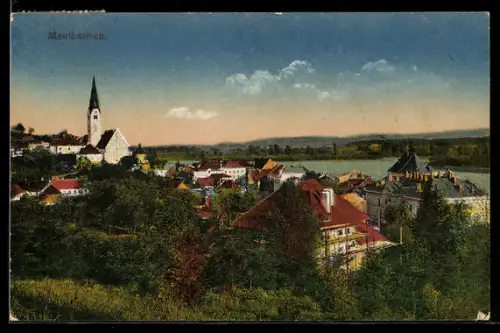 AK Mauthausen, Teilansicht mit Kirche