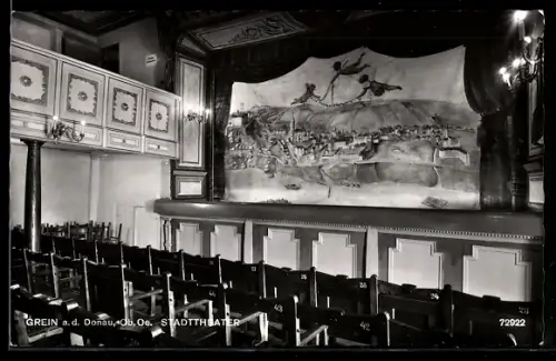 AK Grein a.d. Donau, Innenansicht des Stadttheaters