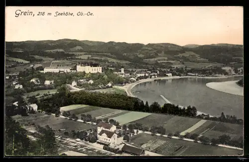 AK Grein /Ob.-Oe., Panorama mit Schloss