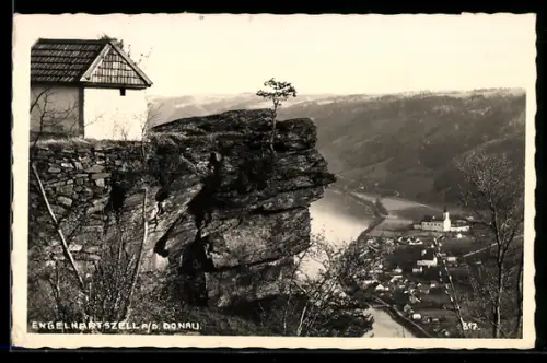 AK Engelhartszell a. d. Donau, Panorama mit Kirche