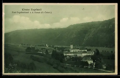 AK Engelhartszell a. d. Donau, Panorama mit Kirche