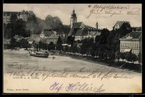 AK Grein a. d. Donau, Schloss und Kirche