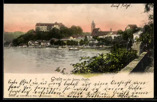 AK Grein an der Donau, Schloss mit Kirche