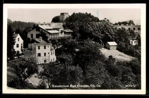 AK Bad Kreuzen, Sanatorium aus der Vogelschau