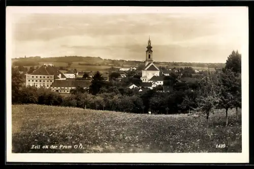 AK Zell an der Pram, Teilansicht mit Kirche