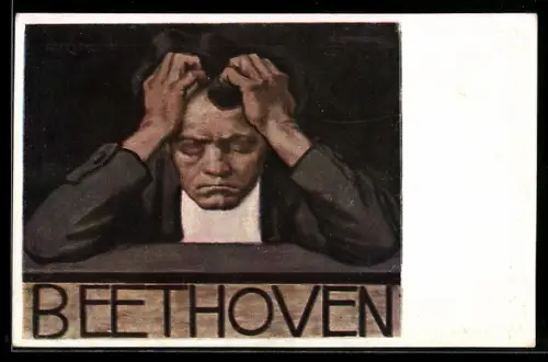 Künstler-AK Albin Egger-Lienz: Nachdenklicher Beethoven