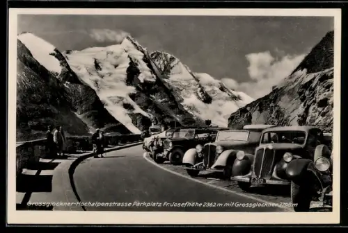 AK Grossglockner-Hochalpenstrasse, Parkplatz Fr. Josefhöhe mit Grossglockner