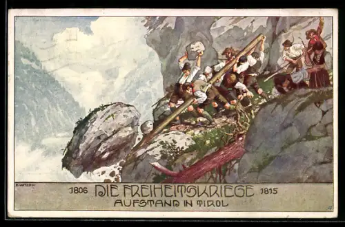Künstler-AK Ernst Kutzer: Eiserne Zeit 1806-1815, Ostmark-Karte Nr. 68, Aufstand in Tirol
