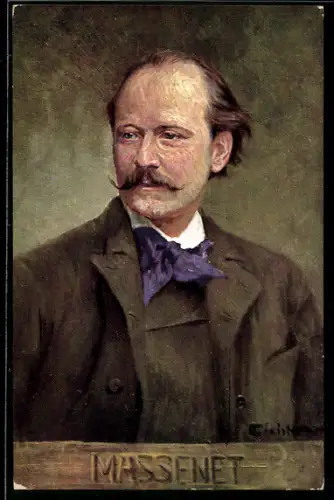 Künstler-AK Komponist Massenet im Portrait