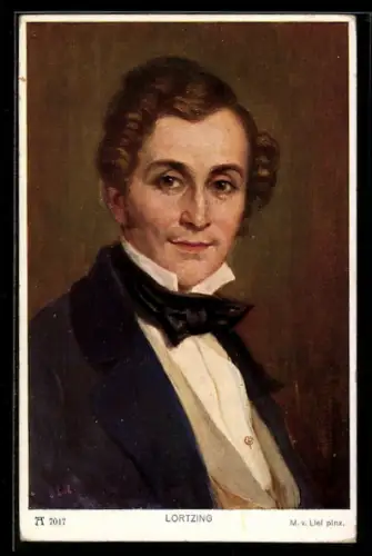 AK Albert Lortzing, 1801-1851, Komponist von Zar und Zimmermann