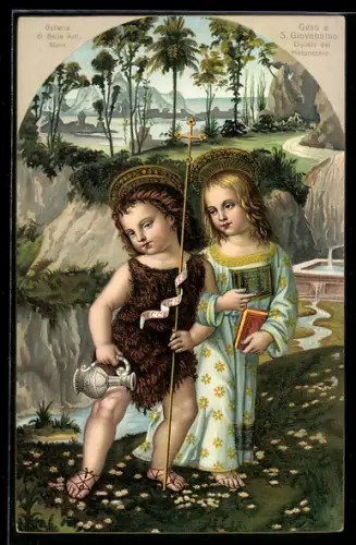 Künstler-AK Jesus and St. John the Baptist