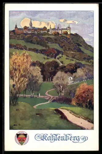 AK Deutscher Schulverein NR 324: Kahlenberg, Panorama mit Schloss