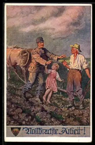 AK Deutscher Schulverein Nr. 754: Österreichischer Soldat kehrt zu seiner Familie zurück