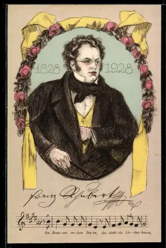 Künstler-AK Franz Schubert, Komponist, Lied